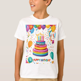 Vibrant and Colourful Birthday Celebration T-Shirt