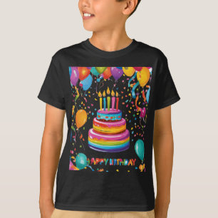 Vibrant and Colourful Birthday Celebration T-Shirt