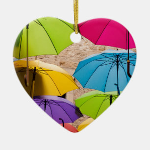 Vibrant and Colourful Umbrellas Ceramic Tree Decoration