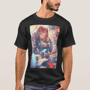 Vibrant And Dynamic Anime Comic And Punk Rock Art  T-Shirt