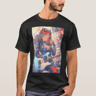 Vibrant And Dynamic Anime Comic And Punk Rock Art  T-Shirt