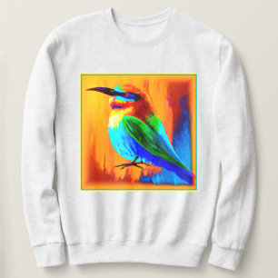 Vibrant and Joyful Rainbow Bird Painting. Buy Now Sweatshirt