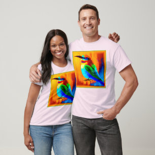 Vibrant and Joyful Rainbow Bird Painting. Buy Now T-Shirt
