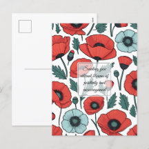 Vibrant and red Poppy Flowers Illustration Pattern