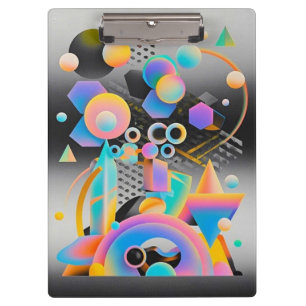 Vibrant and whimsical abstract artwork geometric clipboard