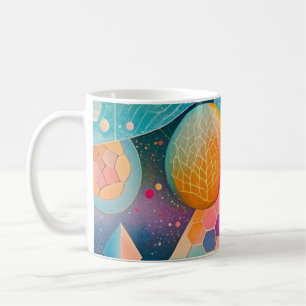 Vibrant and whimsical abstract artwork geometric coffee mug