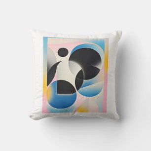 Vibrant and whimsical abstract artwork geometric cushion