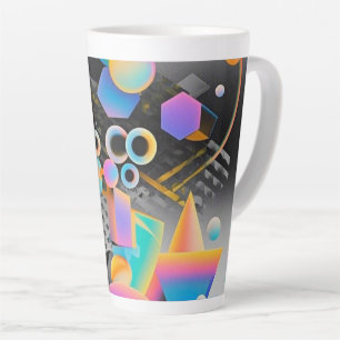 Vibrant and whimsical abstract artwork geometric latte mug
