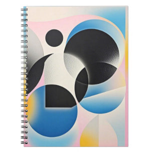 Vibrant and whimsical abstract artwork geometric  notebook