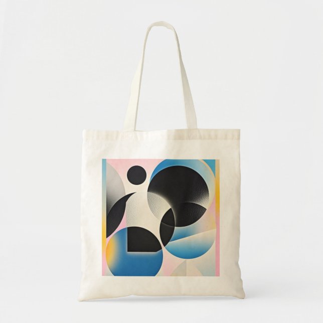 Vibrant and whimsical abstract artwork geometric  tote bag (Front)