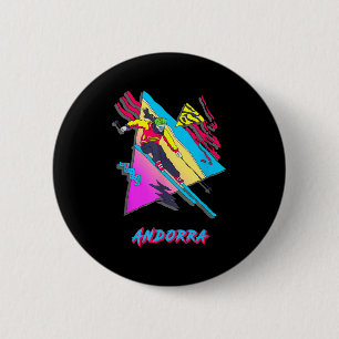 Vibrant Andorra Skiing Adventure Graphic 6 Cm Round Badge