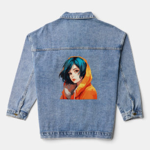 Vibrant Anime Beauty Denim Jacket