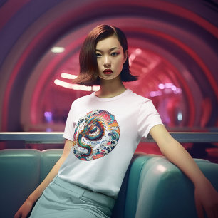 Vibrant Anime Dragon: Lunar New Year 2024 T-Shirt