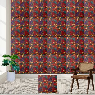Vibrant Ankara Style Pattern Tile 