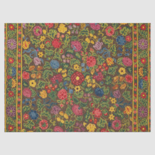 Vibrant Antique Botanical Garden Pattern Tissue Paper