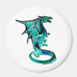 Vibrant Aqua Sea Dragon Mythical Fantasy Artwork C Magnet
