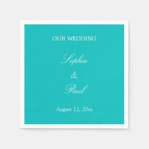 Vibrant Aqua Wedding Napkins