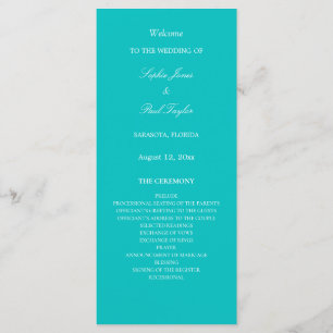 Vibrant Aqua Wedding Program