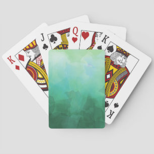 Vibrant Aquamarine Watercolor Background Playing Cards