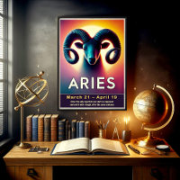 Vibrant Aries Zodiac Sign Poster