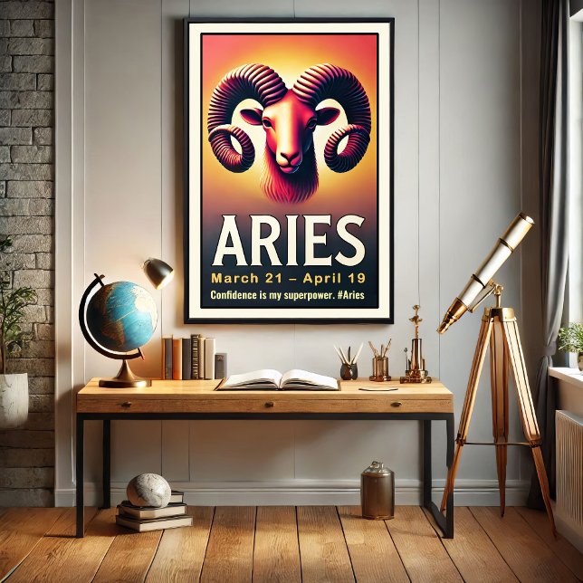 Vibrant Aries Zodiac Sign Poster (Creator Uploaded)