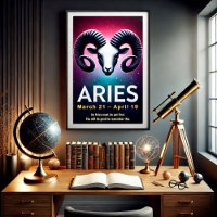 Vibrant Aries Zodiac Sign Poster