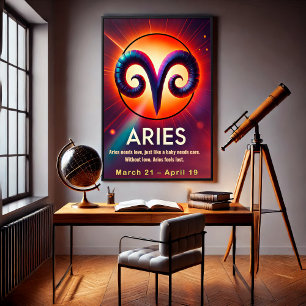 Vibrant Aries Zodiac Sign Poster