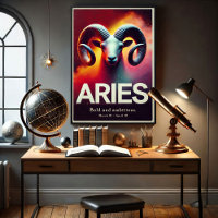 Vibrant Aries Zodiac Sign Poster