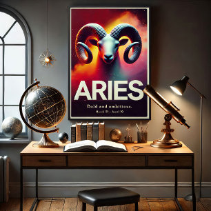 Vibrant Aries Zodiac Sign Poster