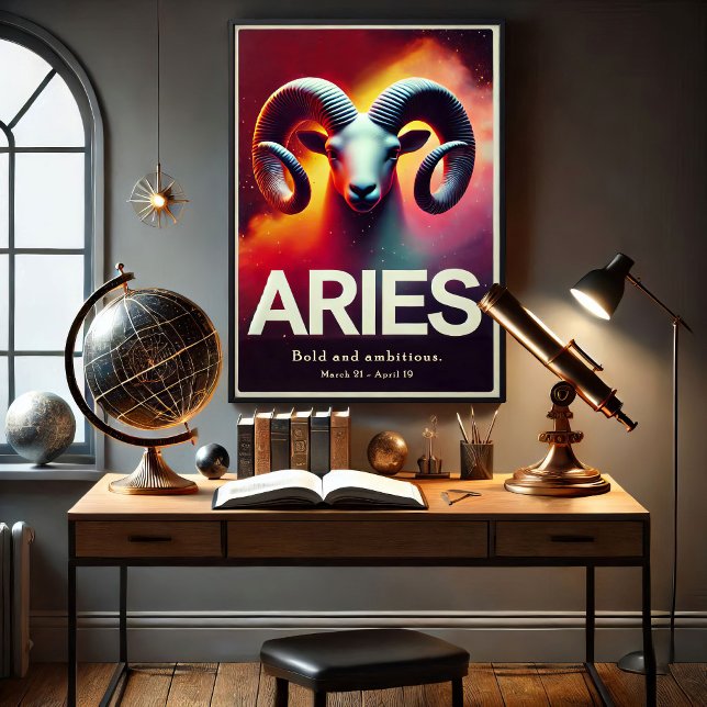Vibrant Aries Zodiac Sign Poster (Creator Uploaded)