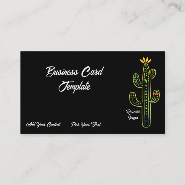 Vibrant Arizona Desert Cactus Saguaro  Business Card (Front)