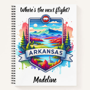 Vibrant Arkansas autumn mountain scape Notebook