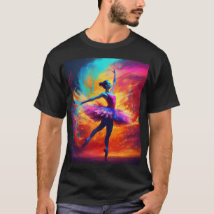 Vibrant Art of a Wild Female Ballerina Dance T-Shirt