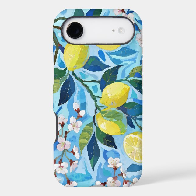 Vibrant art of blue lemon flowers (Back)