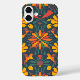Vibrant Artistic iPhone16 Case - Seamless Repeatin