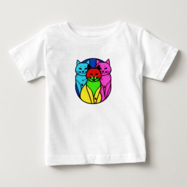 Vibrant Artistic Kitty Tee for Cat Lovers (Front)