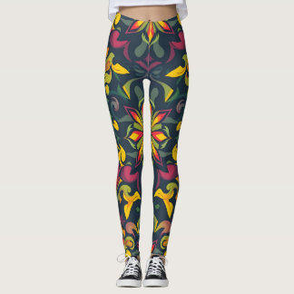 Vibrant Artistic Leggings Elegant Digital Print
