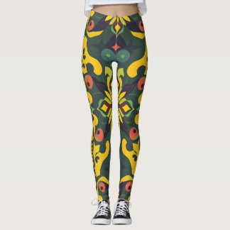 Vibrant Artistic Leggings - Elegant Seamless Patte