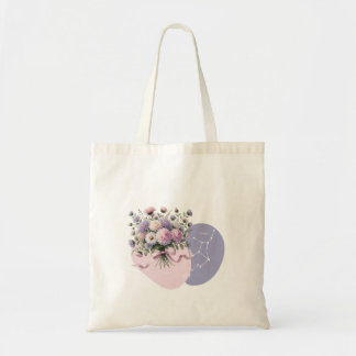 Vibrant Aster Virgo Constellation Romantic Design Tote Bag
