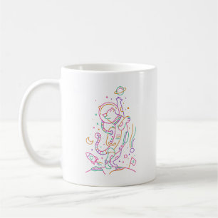 Vibrant Astro Cat Coffee Mug