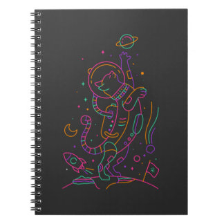 Vibrant Astro Cat Notebook