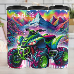 Vibrant ATV: Psychedelic Mountain Ride Thermal Tumbler