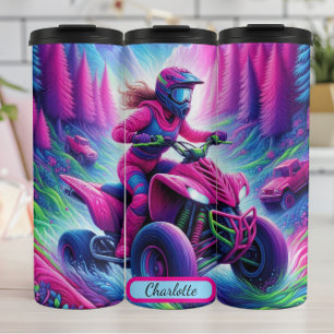 Vibrant ATV: Psychedelic Off-Road Thrill Thermal Tumbler