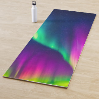 Vibrant Aurora Borealis Yoga Mat