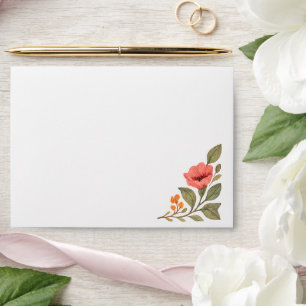 Vibrant Autumn Botanical Wedding Return Address Envelope