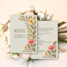 Vibrant Autumn Botanical Wedding Weekend Schedule