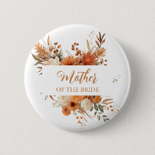 Vibrant Autumn Floral Mother Of The Bride 6 Cm Round Badge