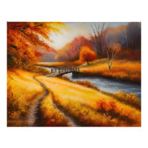 Vibrant Autumn Forest Painting - Fall Landscape