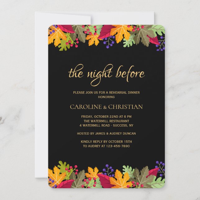 Vibrant Autumn Invitation (Front)