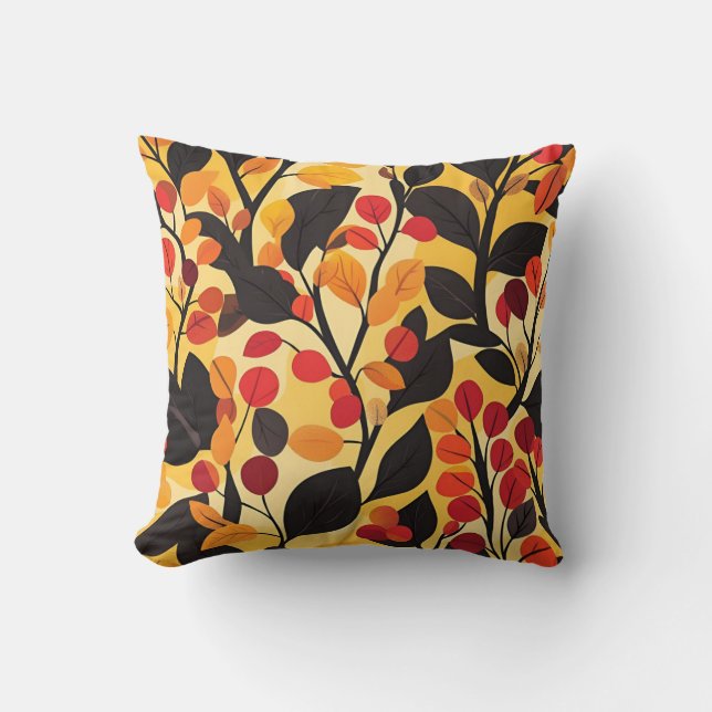 Vibrant Autumn Leaves Decorative Pillow (Front)